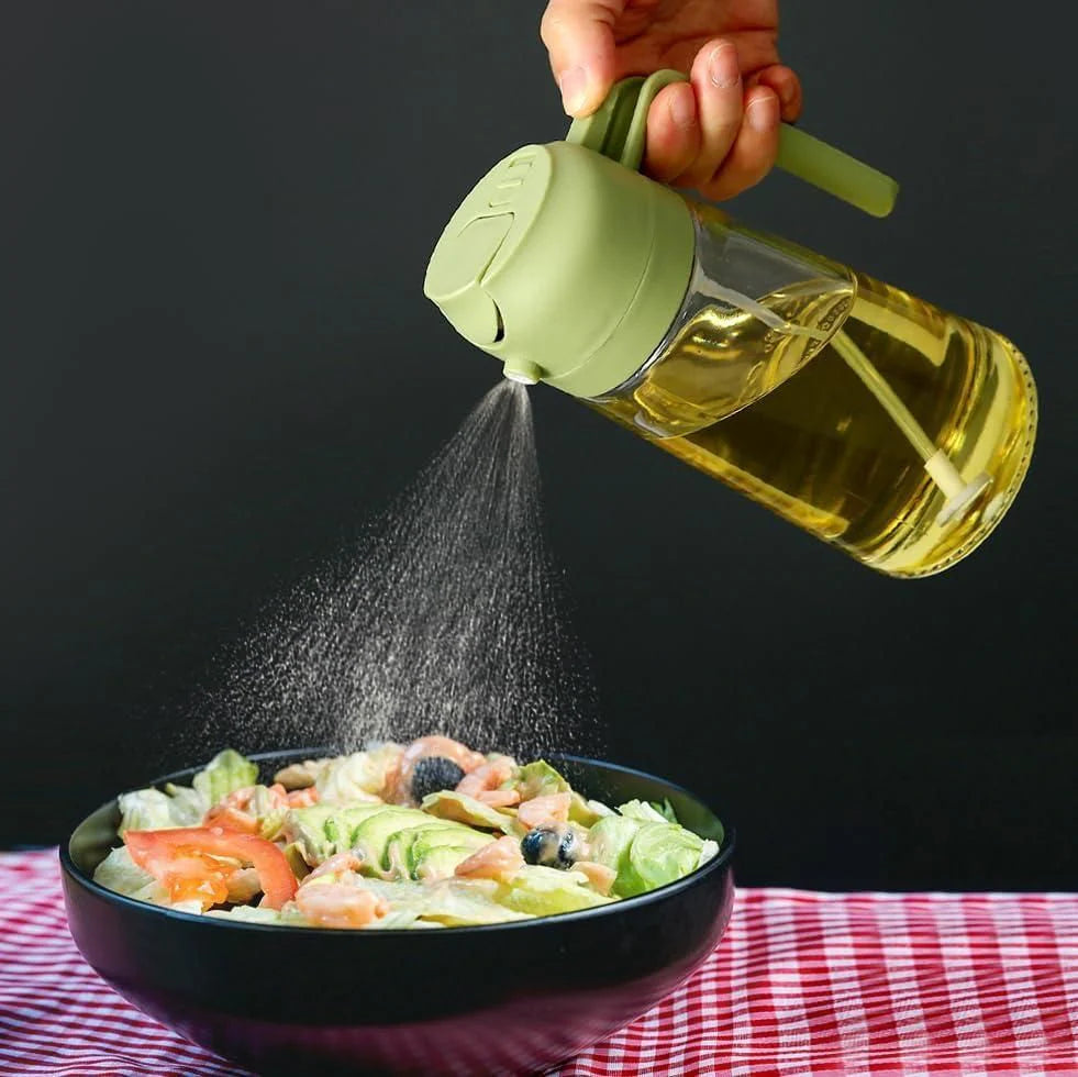 Oil Dispenser & Mist Spray Bottle – 500ml Leakproof Cooking Oil Container