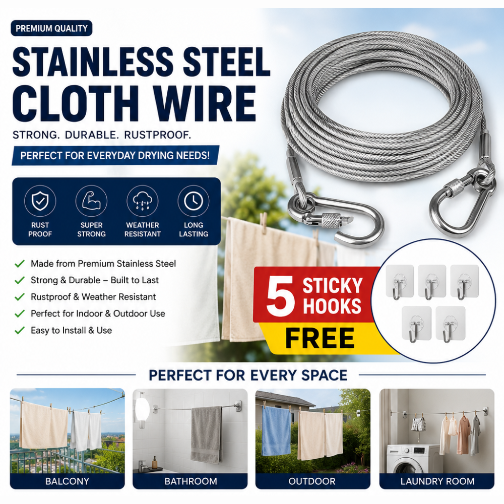 Shopycart® Stainless Steel Cloth Hanging Wire