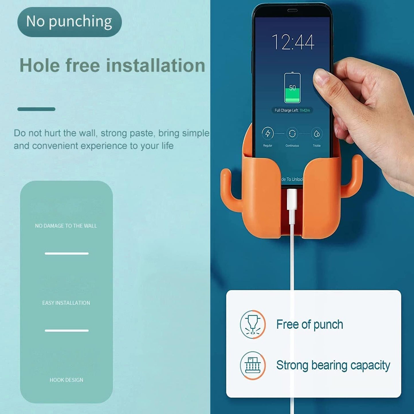 Wall Mounted Phone holder (Free Dual-sided tape on every order)