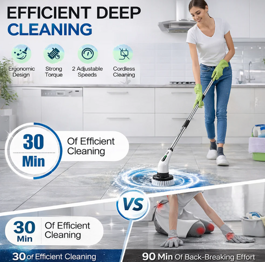 9-in-1 Cordless Electric Spin Scrubber – Deep Cleaning Tool